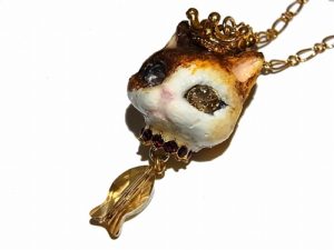 猫の戴冠式 ネックレス （G）【Wadou-koubou/和道工房】 ねこ アクセアリー